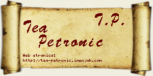 Tea Petronić vizit kartica